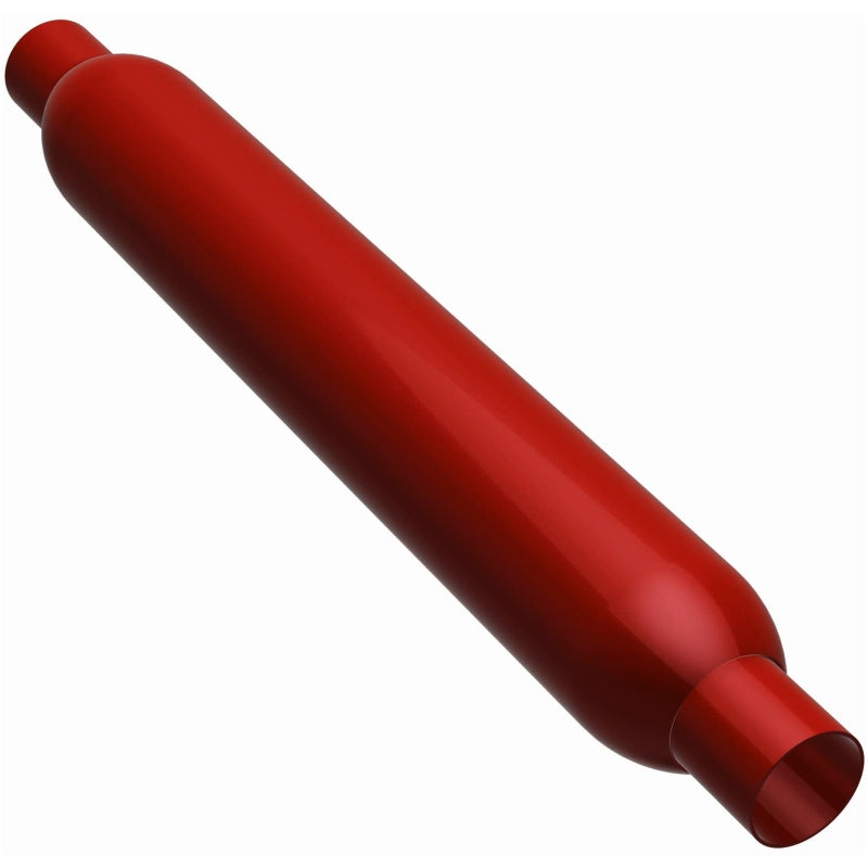 MagnaFlow Muffler Red Pack Series Glasspack 3.5in Rd 18in Body Length 2.25in/2.25in Inlet/Outlet