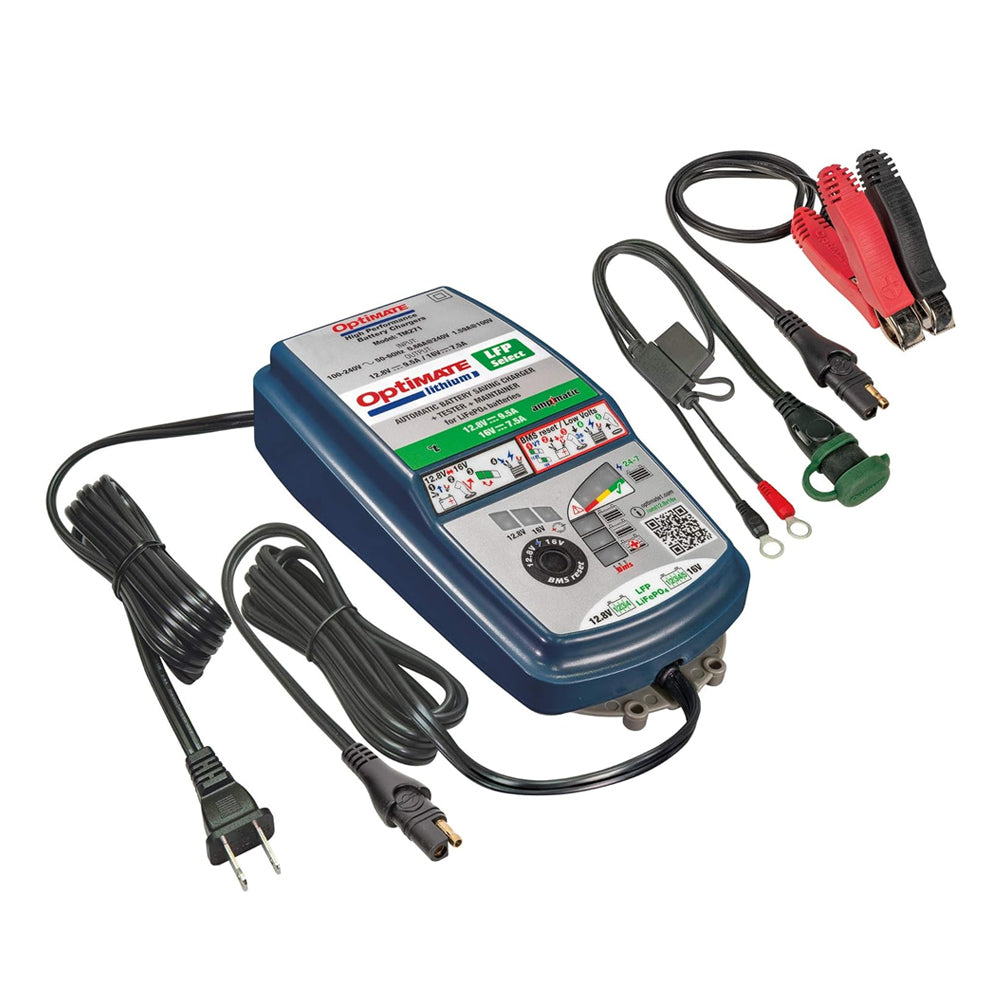 OptiMate TM-271 V2 Lithium LFP / LiFePO4 Select Automatic Battery Charger & Maintainer [12.8-13.2 V / 16 V]