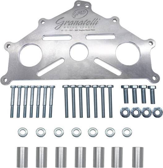 Granatelli Motor Sports Engine Stand Adapter Plate, Billet Aluminum, Chevrolet.  SBC, BBC, LT, LS & Duramax