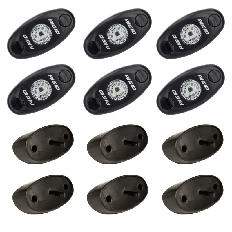 Rigid Industries Rock Light Kit- Cool White (6 lights) Rigid Industries Sidemarkers & Indicators
