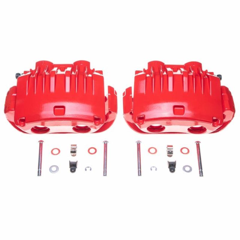 Power Stop 94-98 Ford Mustang Front Red Calipers w/Brackets - Pair PowerStop Brake Calipers - Perf