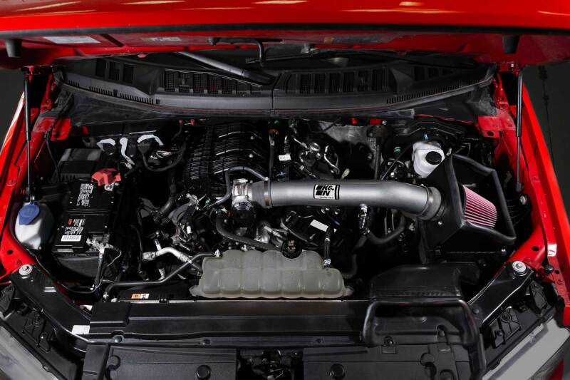 K&N 18-24 Ford F150 3.3L V6 Performance Air Intake System w/ Red Air Filter K&N Engineering Cold Air Intakes