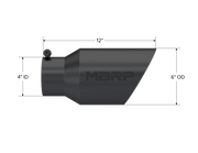 MBRP Universal Tip 6 O.D. Dual Wall Angled 4 inlet 12 length - Black Finish MBRP Tips