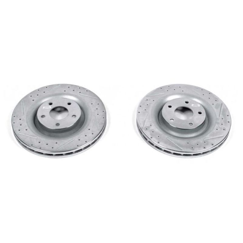 Power Stop 06-13 Chevrolet Corvette Front Evolution Drilled & Slotted Rotors - Pair PowerStop Brake Rotors - Slot & Drilled