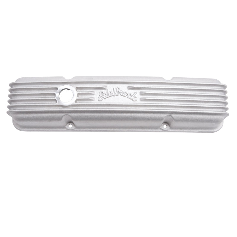 Edelbrock Valve Cover Classic Series Chevrolet 1959-1986 262-400 CI V8 w/ Breather Holes Satin Edelbrock Valve Covers