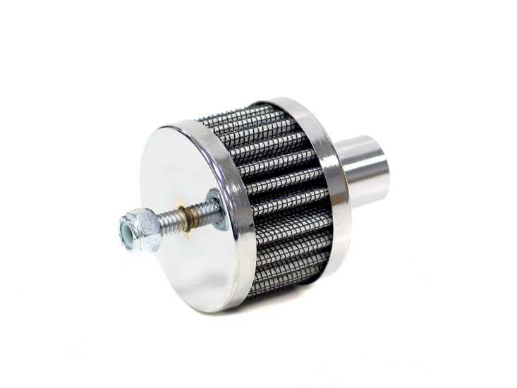 K&N Steel Base Chrome Top Crankcase Vent Filter 3/4in OD Vent / 2in OD / 1-1/2in H Stud Mount K&N Engineering Air Filters - Universal Fit