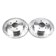 Power Stop 1993 Ford Mustang Front Evolution Drilled & Slotted Rotors - Pair PowerStop Brake Rotors - Slot & Drilled