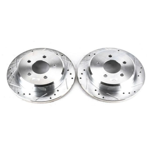 Power Stop 1993 Ford Mustang Front Evolution Drilled & Slotted Rotors - Pair PowerStop Brake Rotors - Slot & Drilled