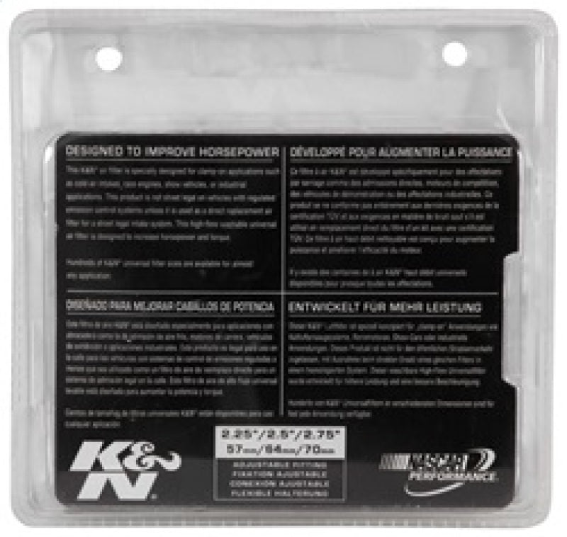 K&N Universal Chrome Filter 2 3/4in FLG / 4 1/2in Bottom / 4 1/2in Height K&N Engineering Air Filters - Universal Fit