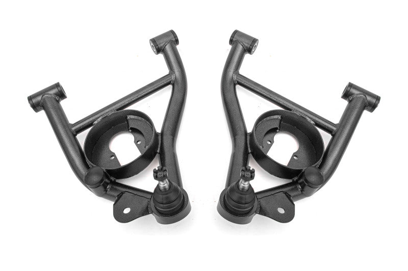 BMR 82-92 F-Body A-arms Lower DOM, Non-adj Delrin Bushings Spring Pocket - Black Hammertone