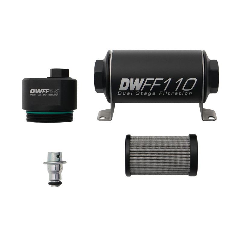 DeatschWerks DWFFR-X 110mm Billet Fuel Filter Regulator - 10 Micron DeatschWerks Fuel Pressure Regulators