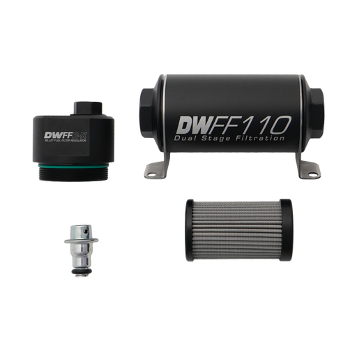 DeatschWerks DWFFR-X 110mm Billet Fuel Filter Regulator - 10 Micron DeatschWerks Fuel Pressure Regulators