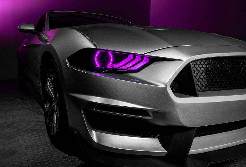 Oracle 18-21 Ford Mustang Dynamic DRL w/ Halo Kit & Sequential Turn Signal - ColorSHIFT ORACLE Lighting Headlights