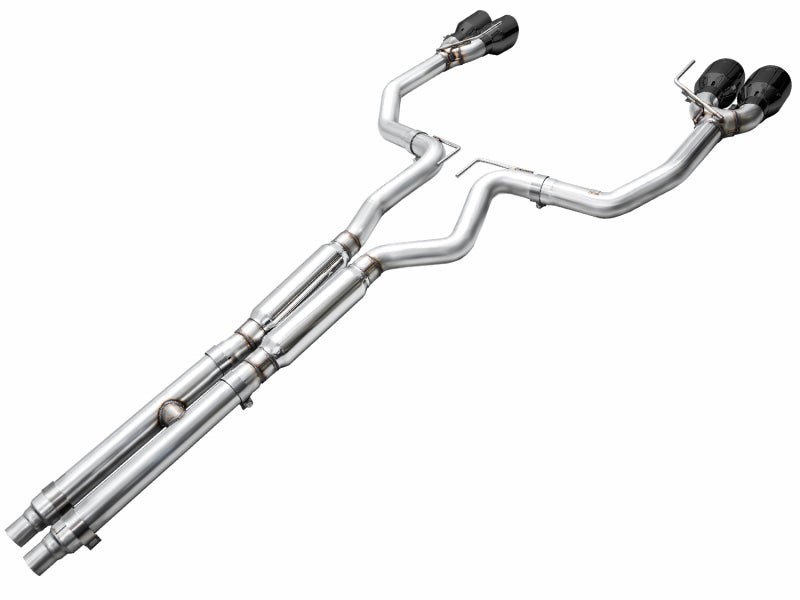 AWE 2024 Ford Mustang Dark Horse S650 RWD Track Edition Catback Exhaust w/ Quad Diamond Black Tips AWE Tuning Catback
