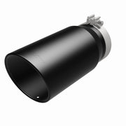 MagnaFlow Tip Stainless Black Coated Single Wall Round Single Outlet 6in Dia 5in Inlet 13in L Magnaflow Tips