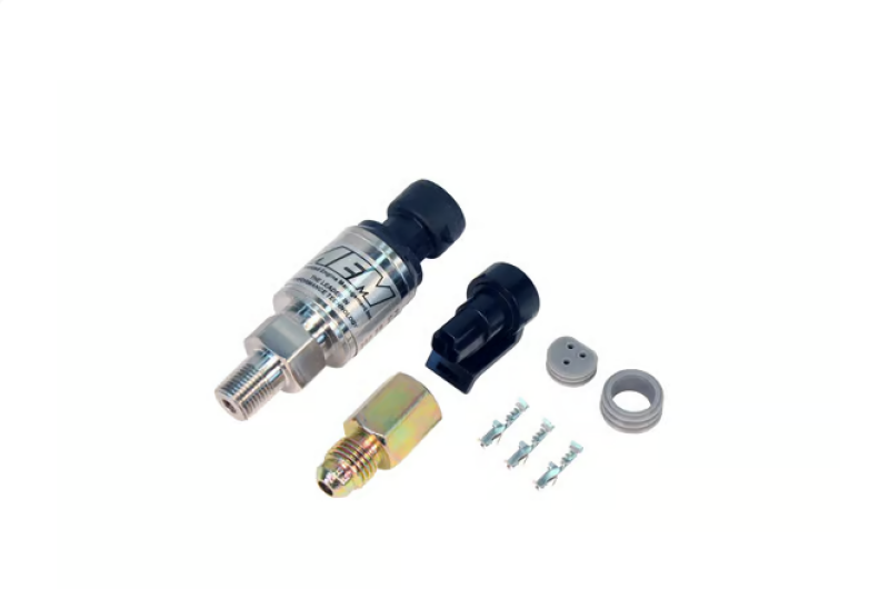 AEM 1000 PSIg Stainless Sensor Kit - 1/8in NPT Male Thread to -4 Adapter AEM Gauges