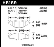 Hawk 91-93 Volkswagen Cabriolet Front ER-1 Brake Pads Hawk Performance Brake Pads - Racing