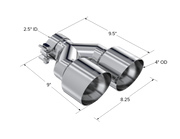 MBRP Universal T304 SS Dual Tip 4in OD/2.5in Inlet MBRP Tips