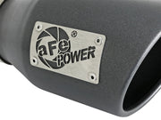 aFe MACH Force-Xp 3in 304 SS Metallic Black Exhaust Tip 3in In x 4-1/2in Out x 9in L Clamp-On Right aFe Catback