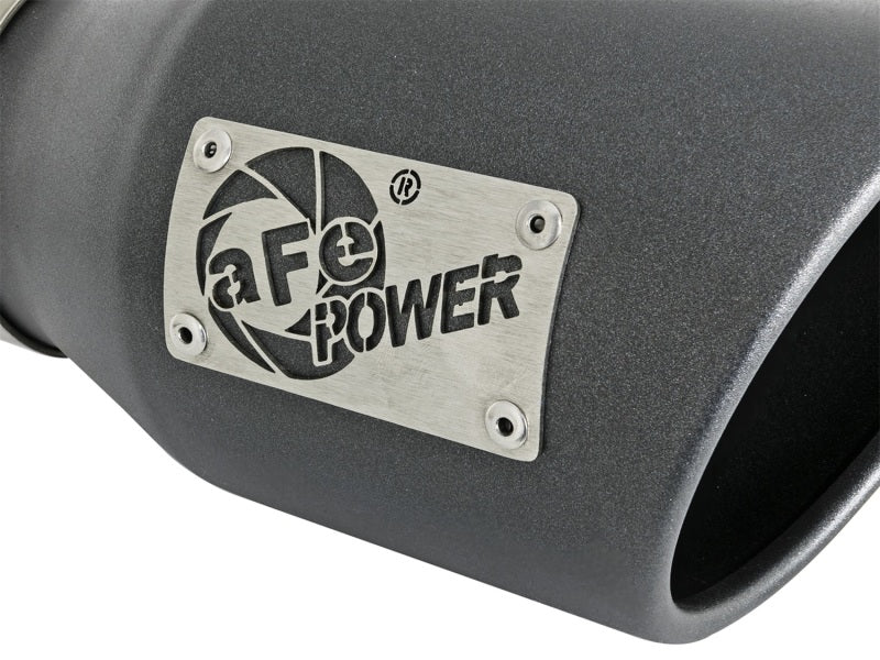 aFe MACH Force-Xp 3in 304 SS Metallic Black Exhaust Tip 3in In x 4-1/2in Out x 9in L Clamp-On Right aFe Catback