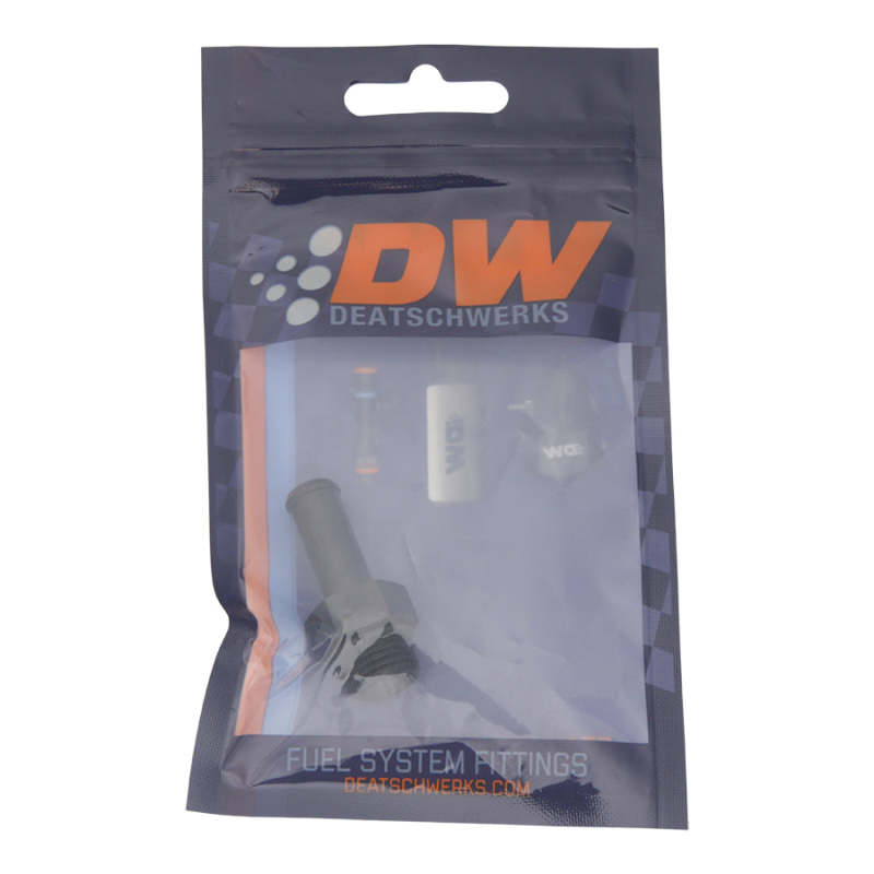 DeatschWerks 6AN ORB Male to 3/8in Male Barb Fitting (Incl O-Ring) - Anodized Matte Black DeatschWerks Fittings