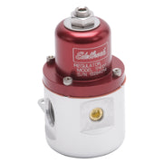 Edelbrock Fuel Pressure Regulator Carbureted 160 GPH 5-10 PSI 3/8In In/Out 3/8In Return Red/Clear Edelbrock Fuel Pressure Regulators