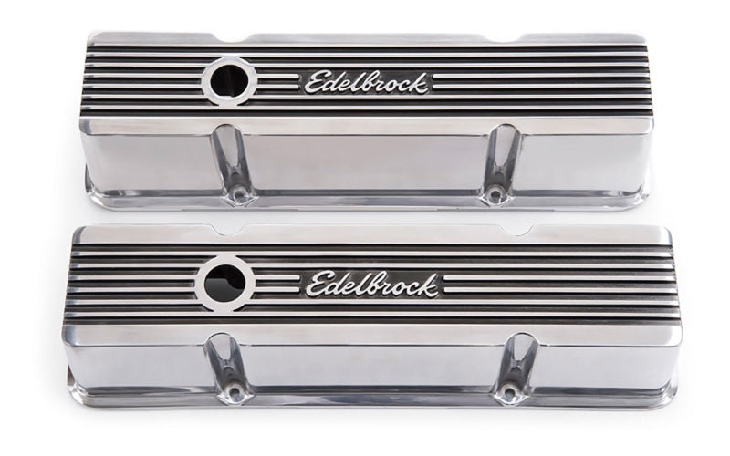 Edelbrock Valve Cover Elite II Series Chevrolet 1959-1986 262-400 CI V8 Tall Polished Edelbrock Valve Covers