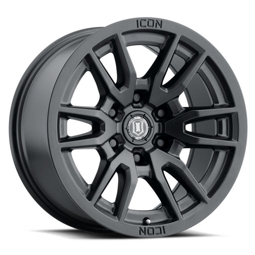 ICON Vector 6 17x8.5 6x135 6mm Offset 5in BS 87.1mm Bore Satin Black Wheel ICON Wheels - Cast