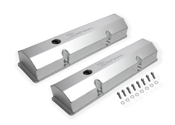 Sniper Valve Cover - Fabricated Aluminum - SBC - Perim Bolt - Flat - Anodized 890010 HOLLEY Autoparts