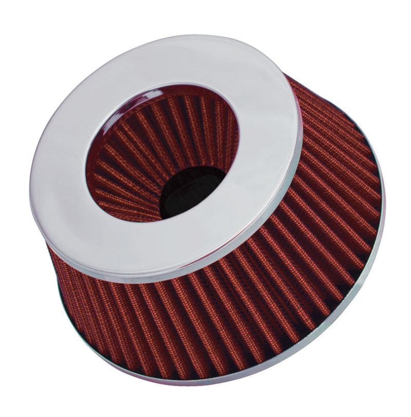 Spectre Adjustable Conical Air Filter 2-1/2in. Tall (Fits 3in. / 3-1/2in. / 4in. Tubes) - Red Spectre Air Filters - Universal Fit