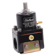Edelbrock Fuel Pressure Regulator Carbureted 180 GPH 5-10 PSI -10 In/Out -6 Return Black Edelbrock Fuel Pressure Regulators