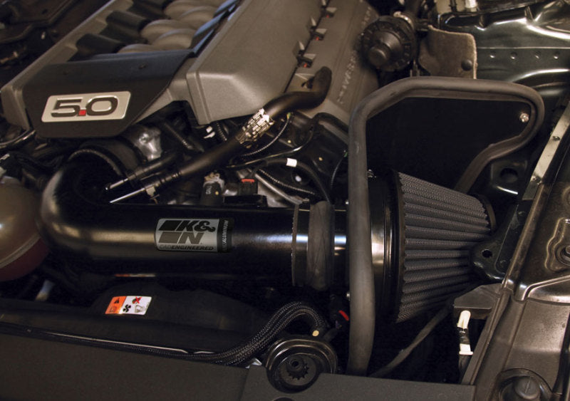K&N 2015 Ford Mustang GT 5.0L V8 Black Performance Intake Kit K&N Engineering Cold Air Intakes