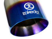 aFe Takeda 304 Stainless Steel Clamp-On Exhaust Tip 2.5in Inlet / 4in Outlet - Blue Flame aFe Tips