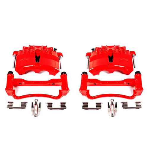 Power Stop 03-04 Ford Mustang Front Red Calipers w/Brackets - Pair PowerStop Brake Calipers - Perf