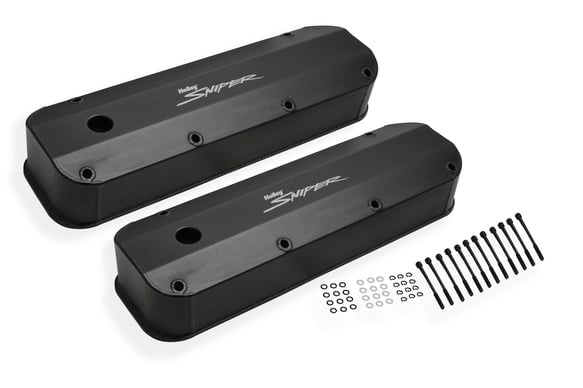 Sniper Valve Cover - Fabricated Aluminum - Ford Big Block - Black Finish 890007B HOLLEY Autoparts