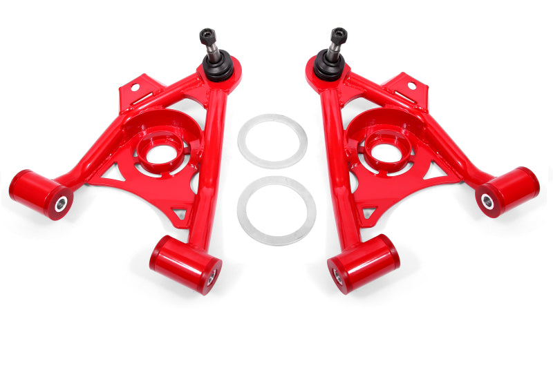 BMR 79-93 Mustang Fox Lower Control A-Arm Front w/ Spring Pocket/Tall Ball Joint - Red BMR Suspension Control Arms