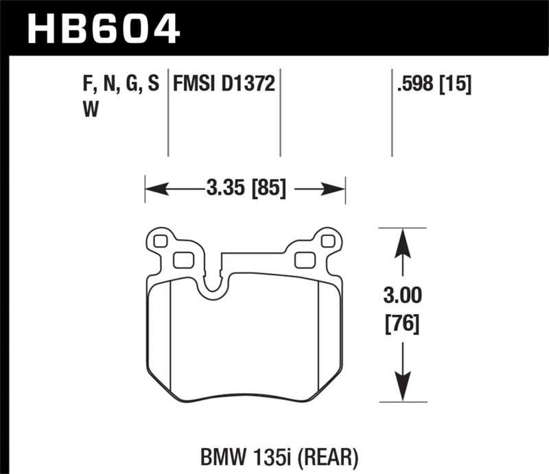 Hawk 08-13 BMW 135i 3.0L Base Rear ER-1 Brake Pads Hawk Performance Brake Pads - Racing