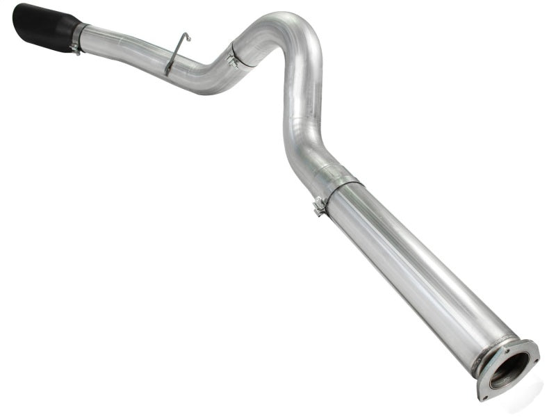 aFe Atlas 5in DPF-Back Aluminized Steel Exh Sys Ford Diesel Trucks 11-14 v8-6.7L td wrinkled blk tip aFe DPF Back