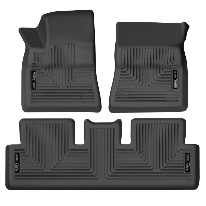 Husky Liners 17-21 Tesla 3 Weatherbeater Front & 2nd Seat Floor Liners - Black Husky Liners Floor Mats - Rubber
