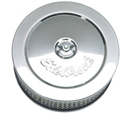 Edelbrock Air Cleaner Pro-Flo Series Round Steel Top Paper Element 6In Dia X 3 625In Chrome Edelbrock Air Filters - Universal Fit