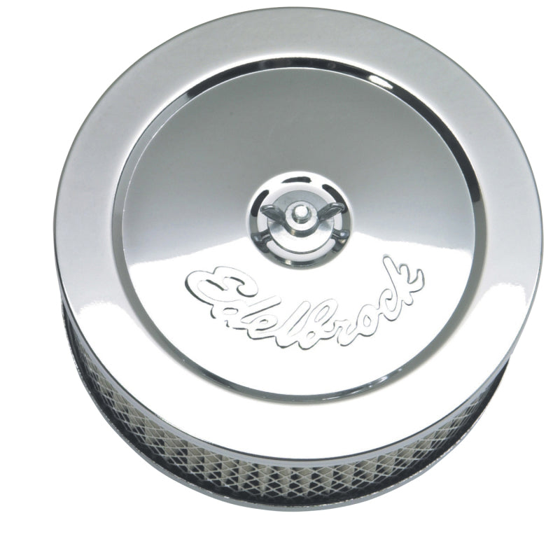 Edelbrock Air Cleaner Pro-Flo Series Round Steel Top Paper Element 6In Dia X 3 625In Chrome Edelbrock Air Filters - Universal Fit