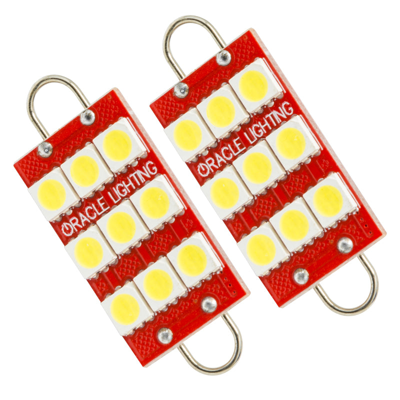 Oracle 44MM 6 LED 3 Chip - Loop Festoon Bulbs (Pair) - White ORACLE Lighting Bulbs