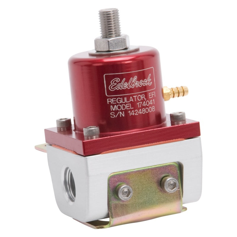 Edelbrock Fuel Pressure Regulator EFI 180 GPH 35-90 PSI -6 In/Out -6 Return Red/Clear Edelbrock Fuel Pressure Regulators