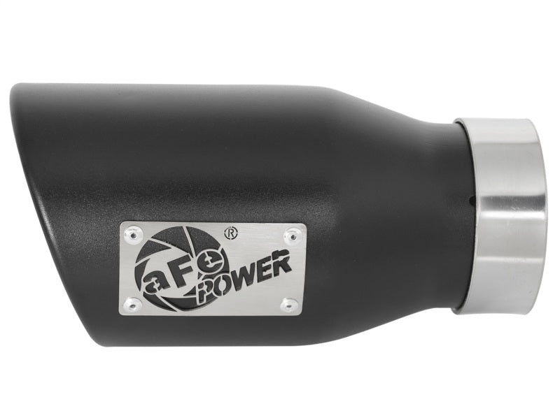 aFe MACH Force-Xp 409 SS Exhaust Tip Black (Left Side) 3in In x 4-1/2in Out x 9in L Clamp-On aFe Tips