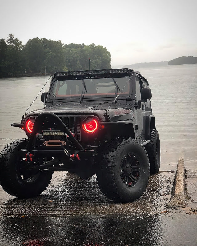 Oracle 7in High Powered LED Headlights - Black Bezel - ColorSHIFT 2.0 ORACLE Lighting Headlights