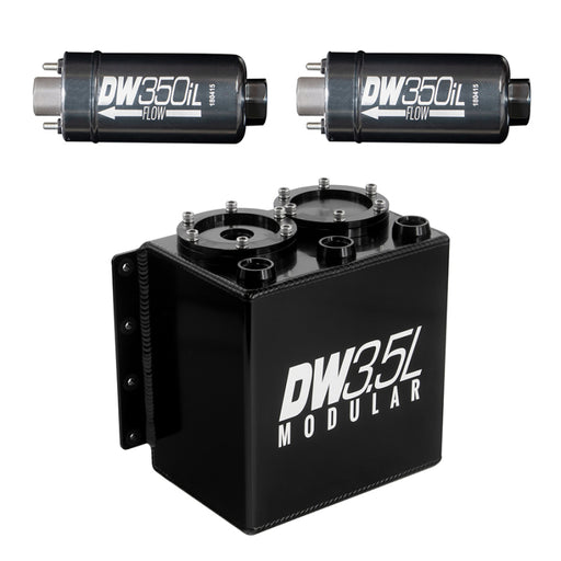 DeatschWerks 3.5L Modular Surge Tank (Incl. 2 DW350iL In-Line Fuel Pump) DeatschWerks Surge Tanks