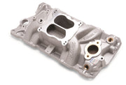 Edelbrock Manifold SBC 23-Degree Marine RPM 1955-1986 w/ Brass Edelbrock Intake Manifolds