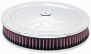 K&N 5 1/8in Flange 11in OD 3 1/4in Height w/ Vent Custom Air Cleaner Assembly K&N Engineering Carburetor Air Cleaners