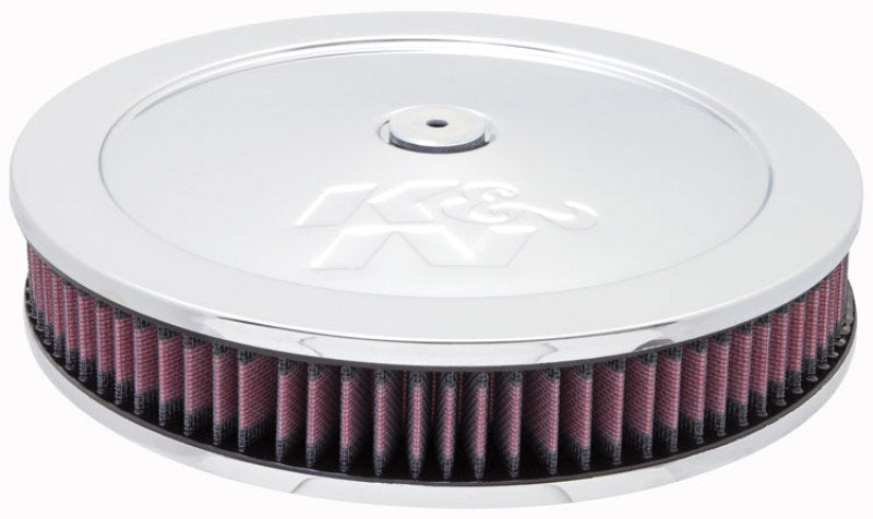 K&N 5 1/8in Flange 11in OD 3 1/4in Height w/ Vent Custom Air Cleaner Assembly K&N Engineering Carburetor Air Cleaners