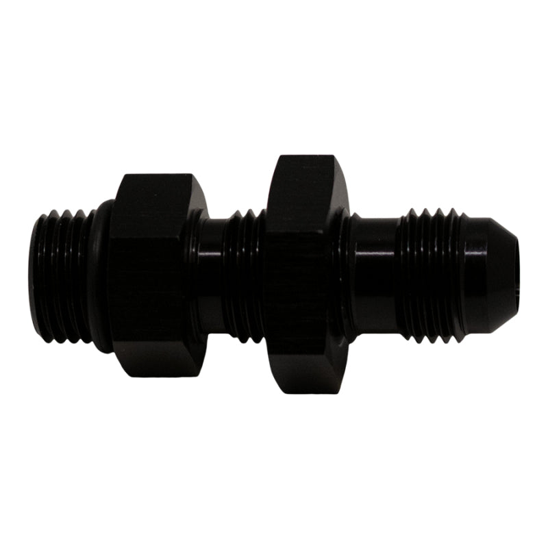 DeatschWerks 6AN O-Ring Male to 6AN Male Flare Bulkhead Include Nut - Anodized Matte Black DeatschWerks Fittings